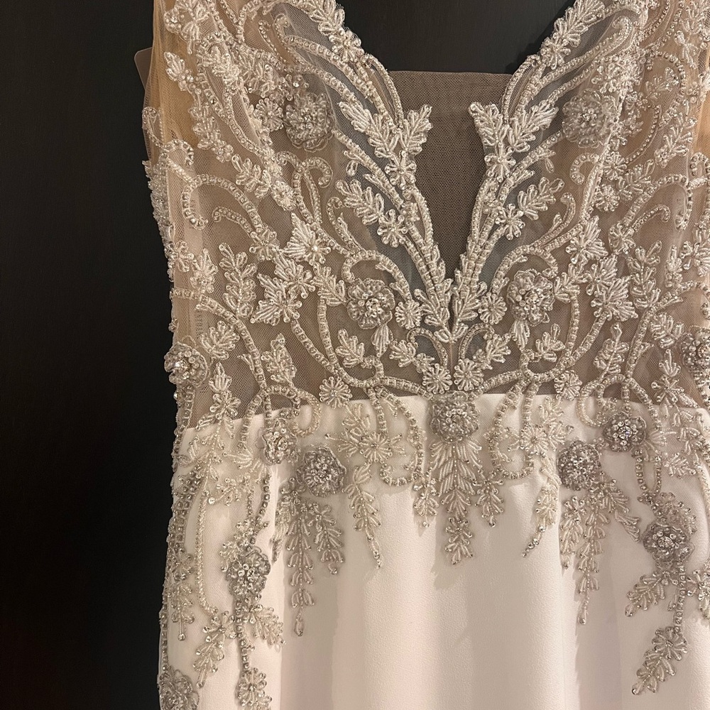 Full Glam Embellished White Lace Wedding Dress - Picture 7 of 16